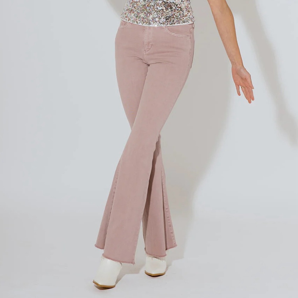 High Rise Flared Pink Jeans